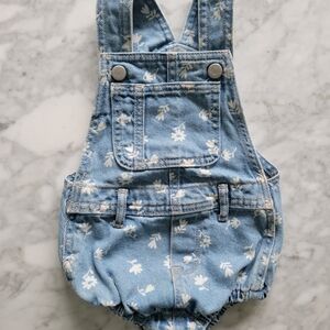 Baby Girl Jean Floral Bodysuit Romper Old Navy